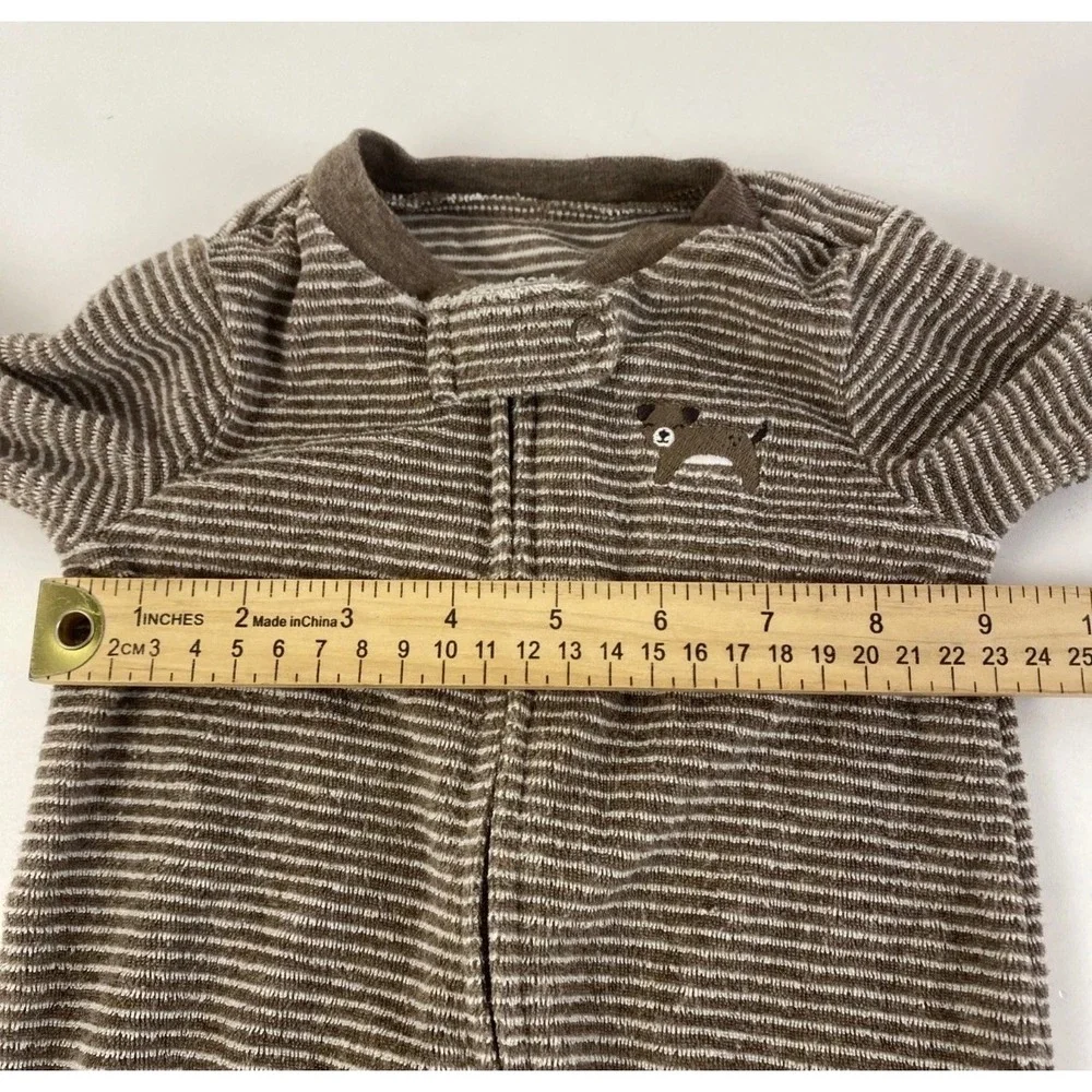 Carters Baby Boy 6M Brown Striped Dog Footed Sleeper Pajamas‎ 1I507710